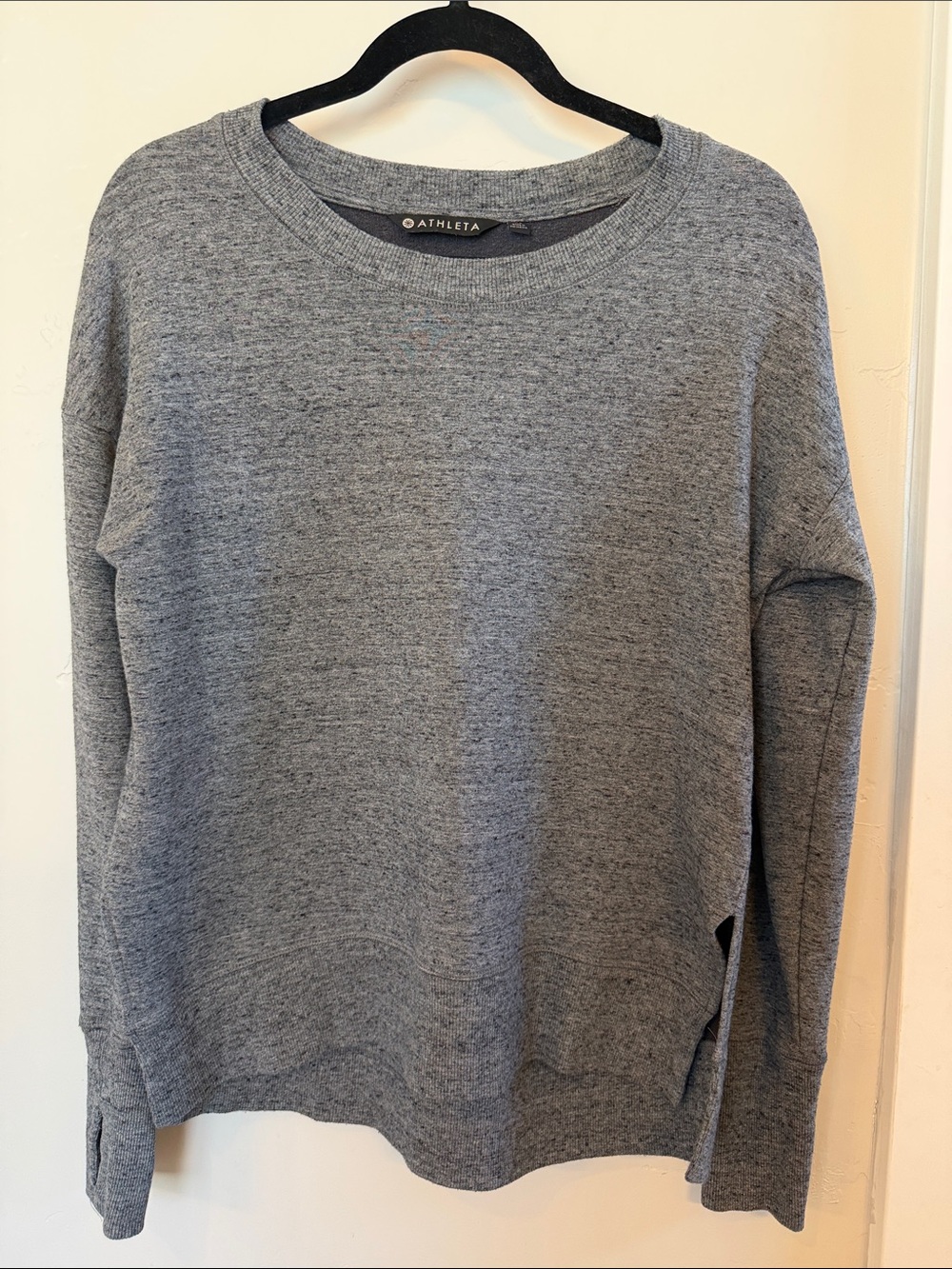 Athleta Heather Gray Scoop-Neck Pullover Sweater